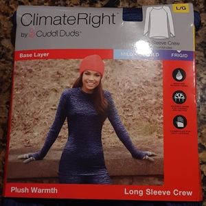 TWO CuddlDuds brand Long Sleeve Crewneck Shirt